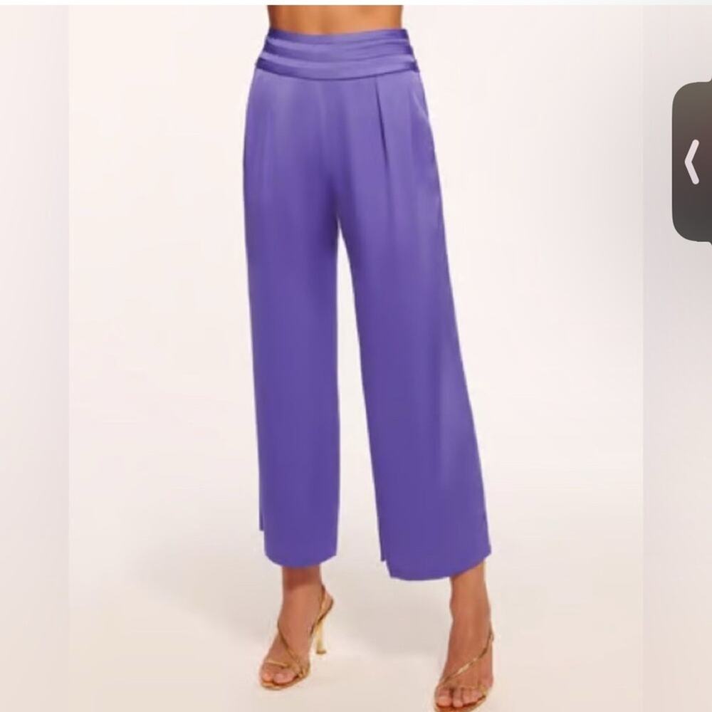 NWT Ramy Brook Joss Wide Leg Cropped Pant in purple size 14